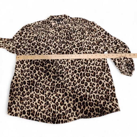 A Love Story Leopard Print Tie-Neck Blouse | Women’s XL | Long Sleeve, Polyester - Picture 8 of 9